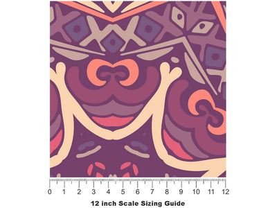 Blushing Rose Mandala Vinyl Film Pattern Size 12 inch Scale~Rwraps Blushing Rose Mandala Sizing Chart~2