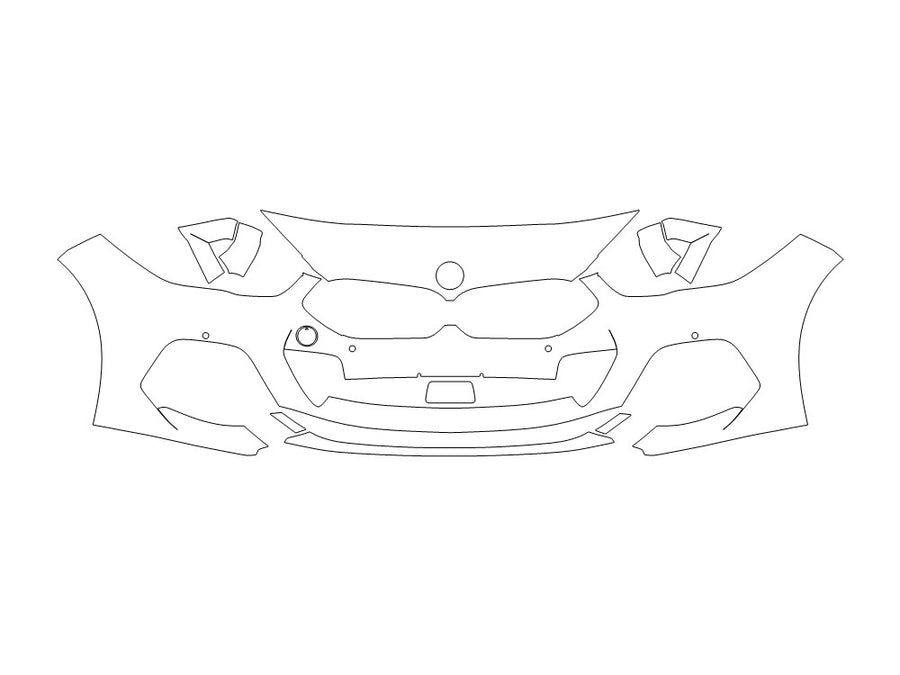 2-series 3M Clear Bra Bumper Precut PPF Diagram