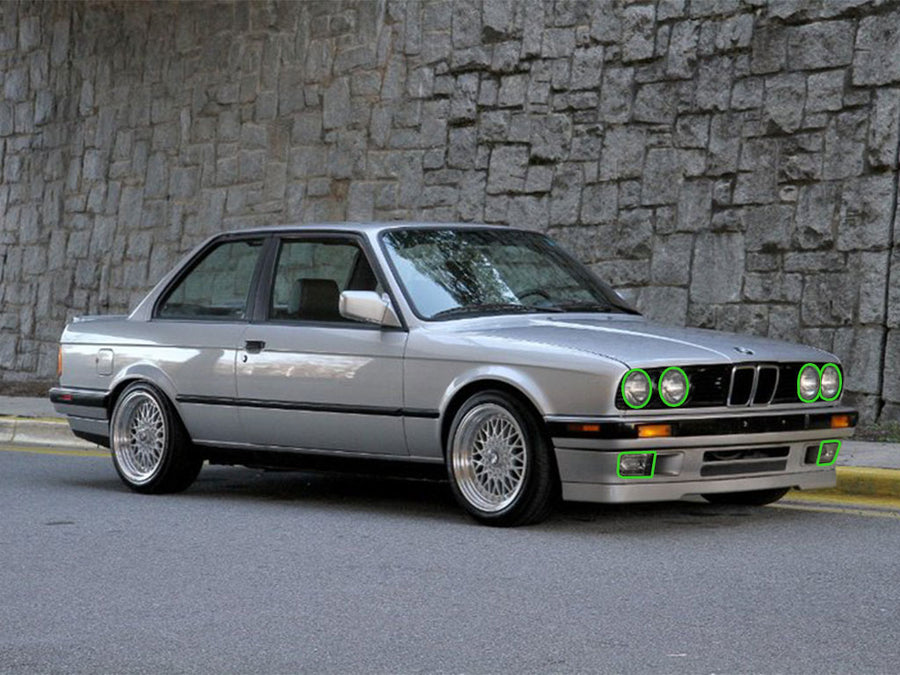 bmw 3-series 1985-1991 Headlight Protection Installation Location