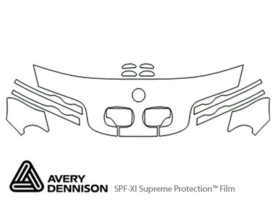 3-series Avery Dennison Clear Bra Hood Precut PPF Diagram
