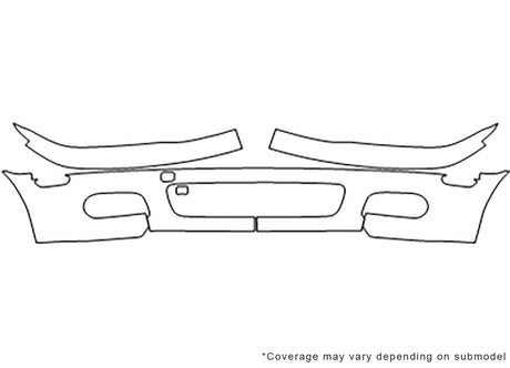 3-series Avery Dennison Clear Bra Bumper Precut PPF Diagram