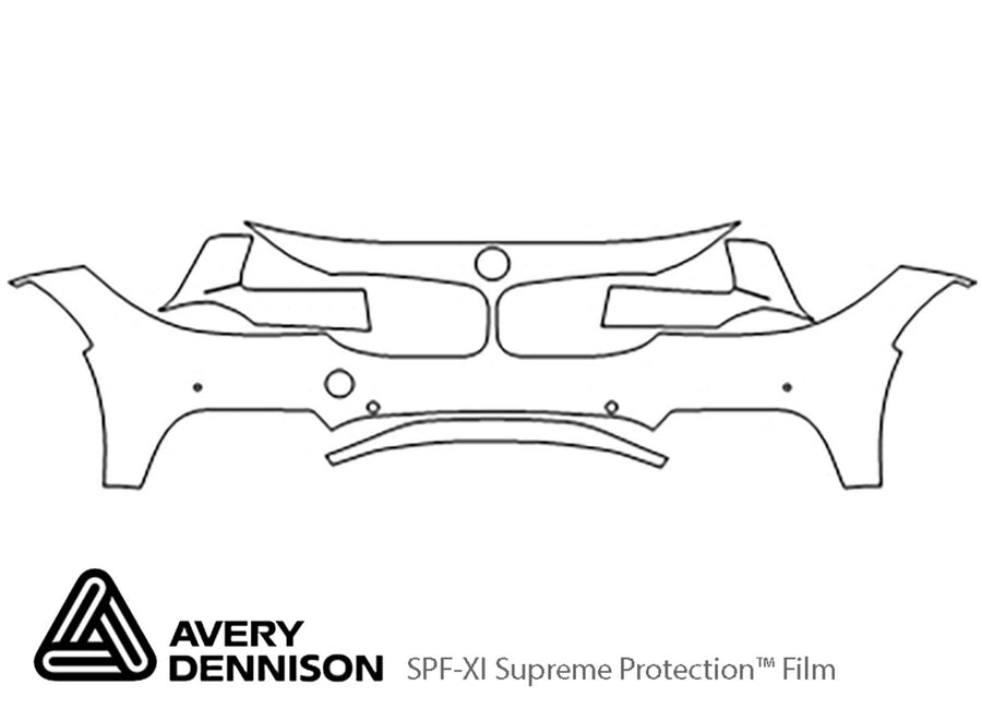 3-series Avery Dennison Clear Bra Bumper Precut PPF Diagram