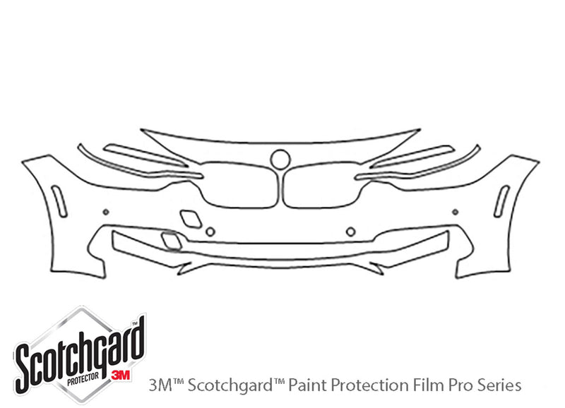3-series 3M Clear Bra Bumper Precut PPF Diagram