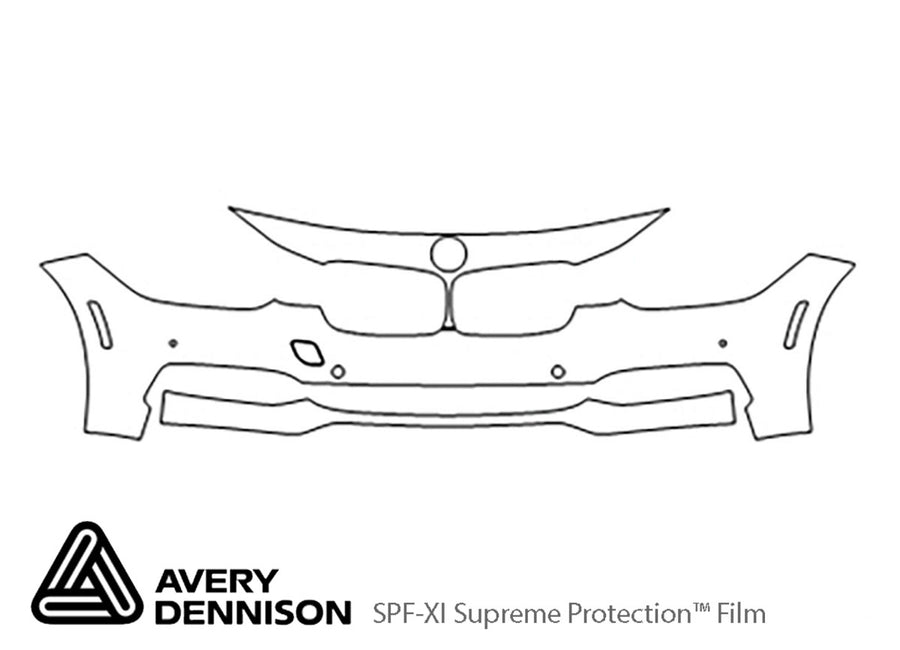 3-series Avery Dennison Clear Bra Bumper Precut PPF Diagram