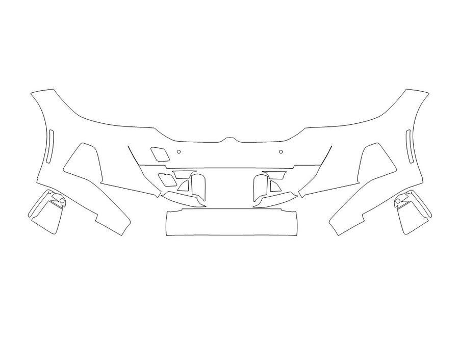 3-series Avery Dennison Clear Bra Bumper Precut PPF Diagram
