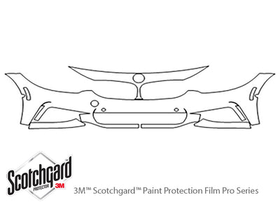 4-series 3M Clear Bra Bumper Precut PPF Diagram