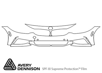4-series Avery Dennison Clear Bra Bumper Precut PPF Diagram