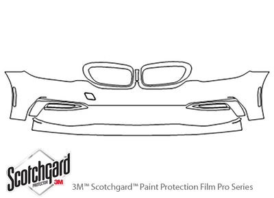 5-series 3M Clear Bra Bumper Precut PPF Diagram