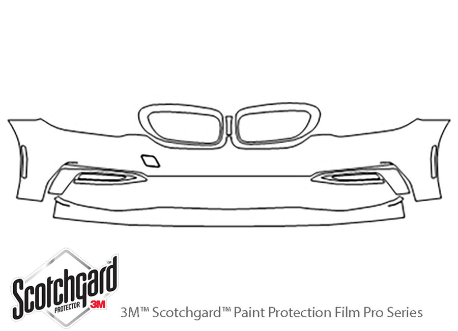 5-series 3M Clear Bra Bumper Precut PPF Diagram