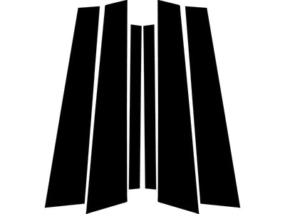 bmw 5-series 2011-2017 (sedan) Brushed Aluminum Black Pillar Trim Diagram