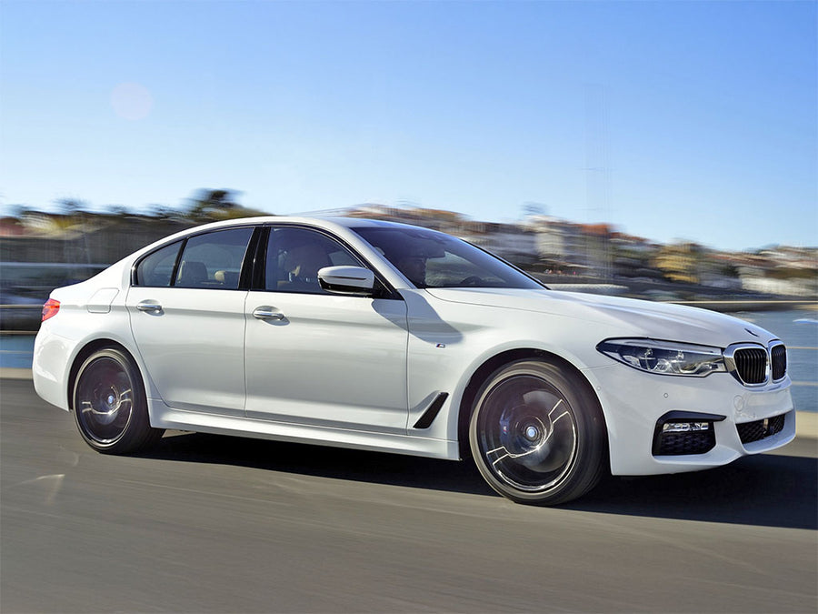 bmw 5-series 2018-2023 (sedan) Brushed Aluminum Black Pillar Trim