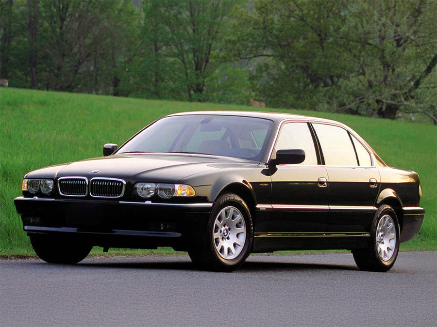 bmw 7-series 1988-1994 Brushed Aluminum Black Pillar Trim