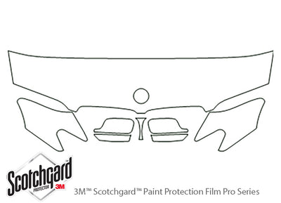 7-series 3M Clear Bra Hood Precut PPF Diagram