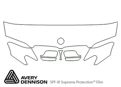 7-series Avery Dennison Clear Bra Hood Precut PPF Diagram