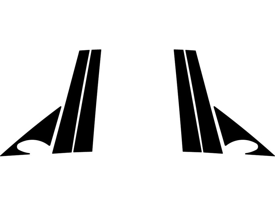 bmw 7-series 2002-2008 Brushed Aluminum Black Pillar Trim Diagram