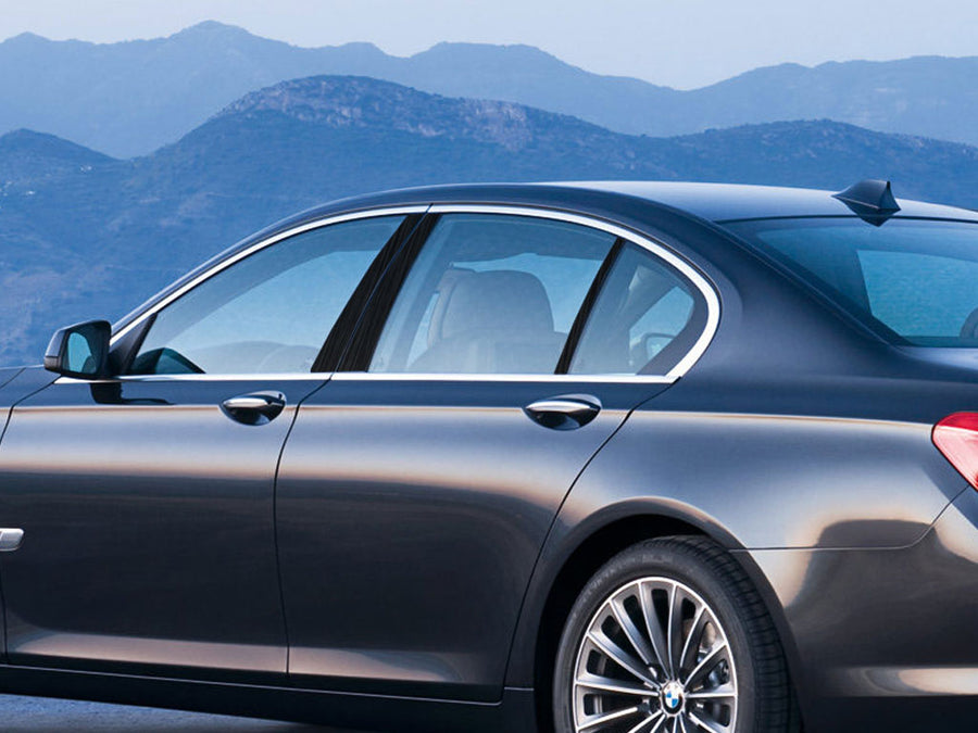 bmw 7-series 2002-2008 Brushed Aluminum Black Pillar Cover Diagram
