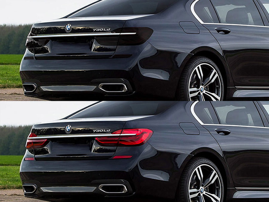 7-series Before and After Smoked Taillights