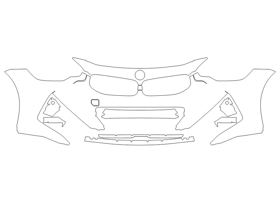 m2 3M Clear Bra Bumper Precut PPF Diagram