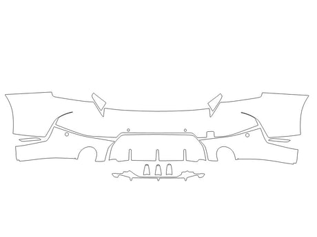 m2 3M Clear Bra Door Cup Precut PPF Diagram