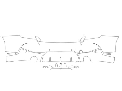 m2 Avery Dennison Clear Bra Door Cup Precut PPF Diagram