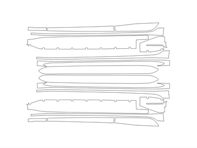 m3 3M Clear Bra Door Cup Precut PPF Diagram