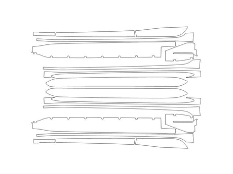 m3 Avery Dennison Clear Bra Door Cup Precut PPF Diagram