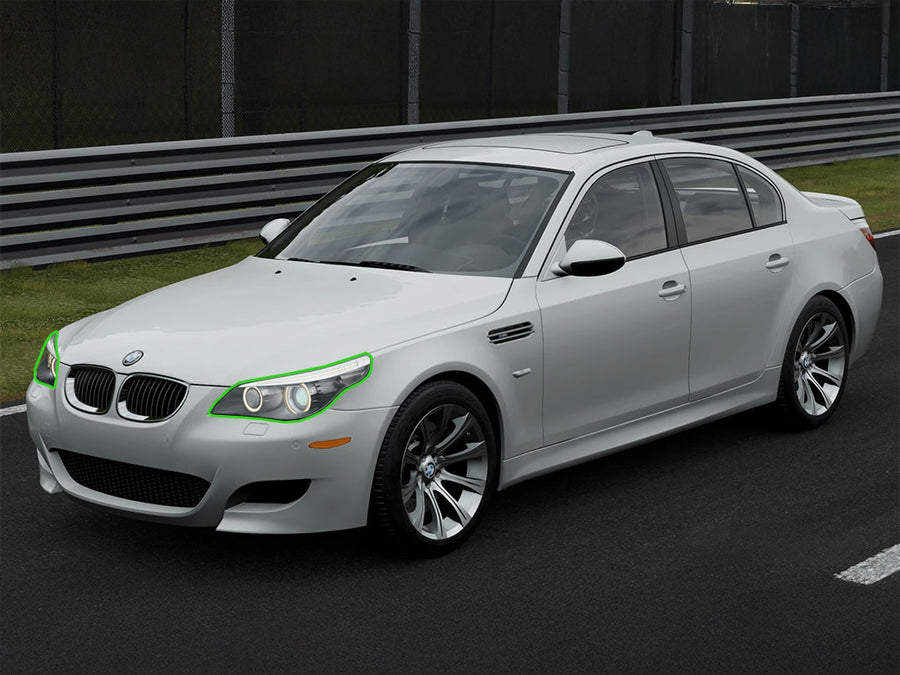 bmw m5 2006-2010 Headlight Protection Installation Location