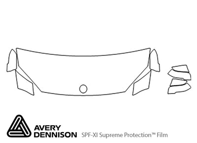 x1 Avery Dennison Clear Bra Hood Precut PPF Diagram