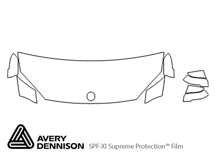 x1 Avery Dennison Clear Bra Hood Precut PPF Diagram