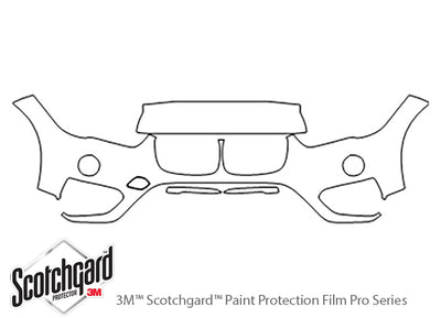 x1 3M Clear Bra Bumper Precut PPF Diagram