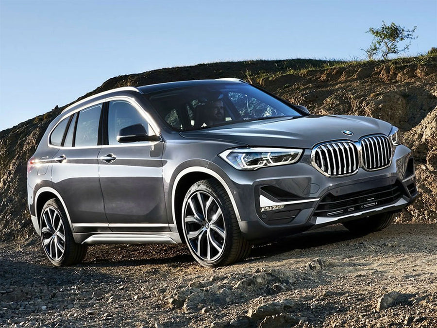 bmw x1 2016-2021 Brushed Aluminum Black Pillar Trim