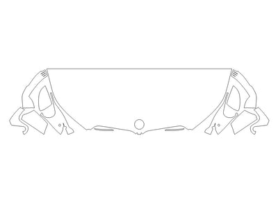 x1 3M Clear Bra Hood Precut PPF Diagram