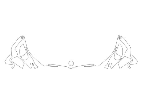 x1 3M Clear Bra Hood Precut PPF Diagram