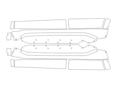 x1 3M Clear Bra Door Cup Precut PPF Diagram