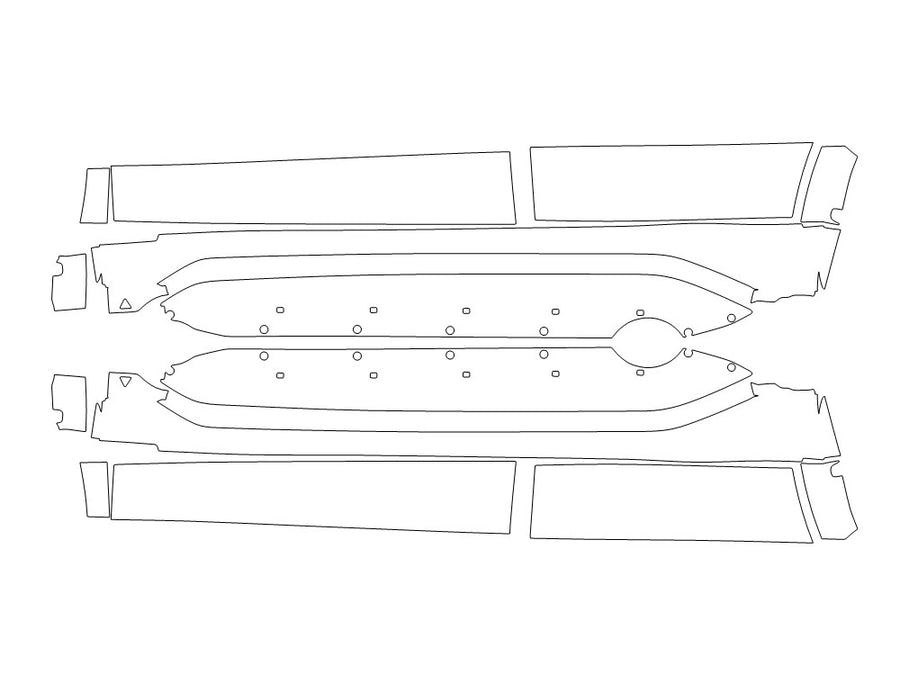 x1 3M Clear Bra Door Cup Precut PPF Diagram