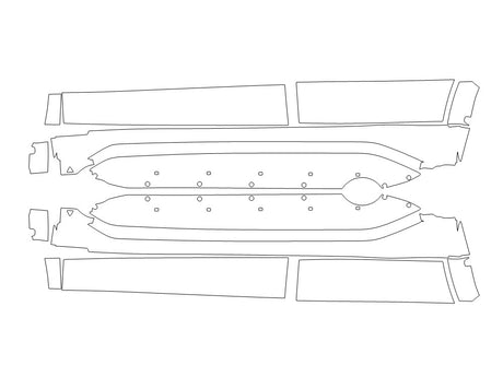 x1 Avery Dennison Clear Bra Door Cup Precut PPF Diagram