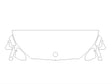 x2 3M Clear Bra Hood Precut PPF Diagram