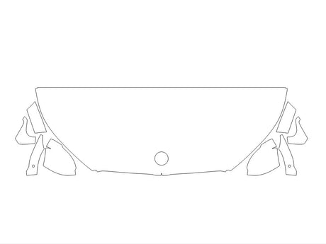 x2 3M Clear Bra Hood Precut PPF Diagram