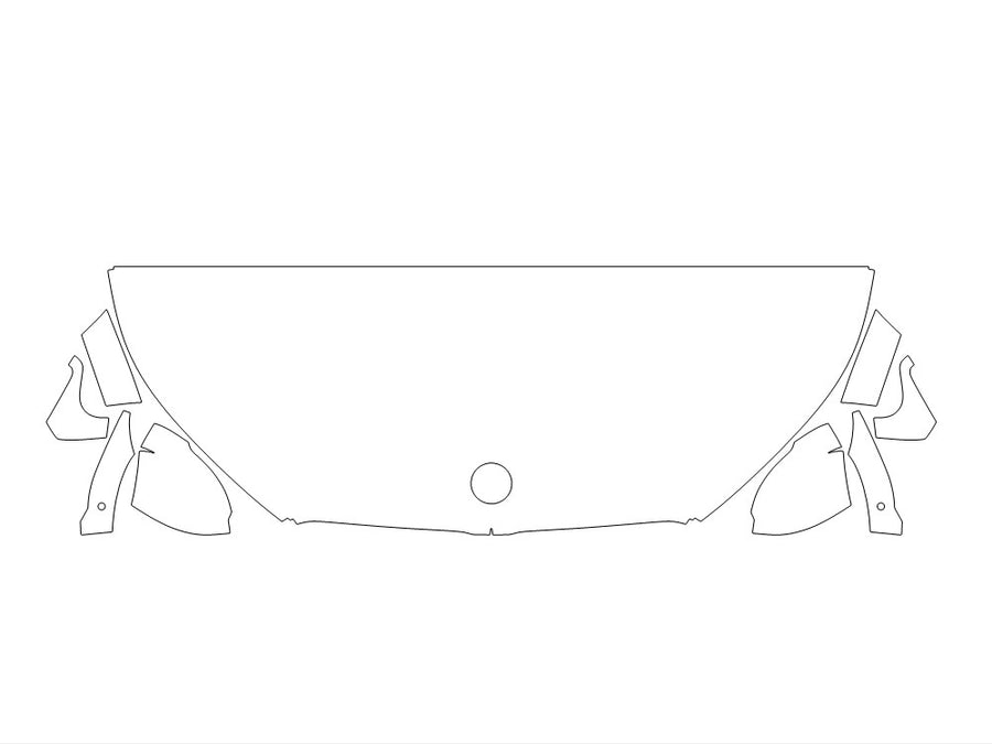 x2 3M Clear Bra Hood Precut PPF Diagram