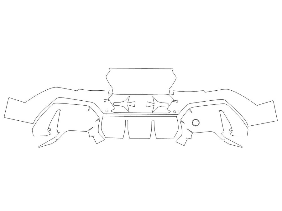 x2 3M Clear Bra Door Cup Precut PPF Diagram
