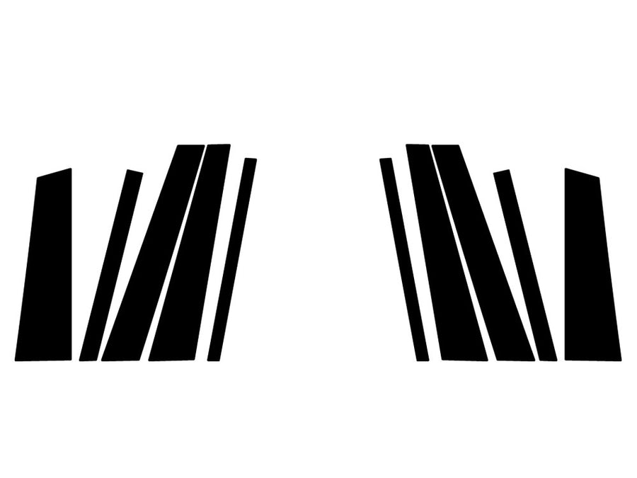 bmw x3 2004-2010 Brushed Aluminum Black Pillar Trim Diagram