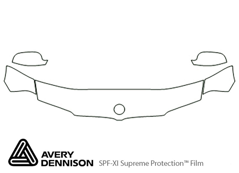 x3 Avery Dennison Clear Bra Hood Precut PPF Diagram