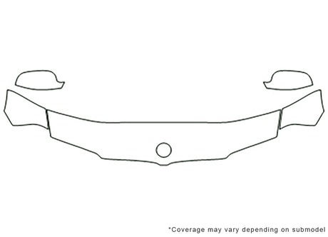 x3 3M Clear Bra Hood Precut PPF Diagram