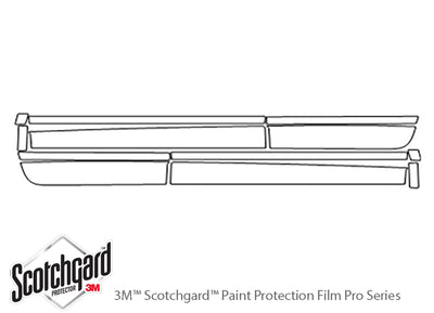 x3 3M Clear Bra Door Cup Precut PPF Diagram