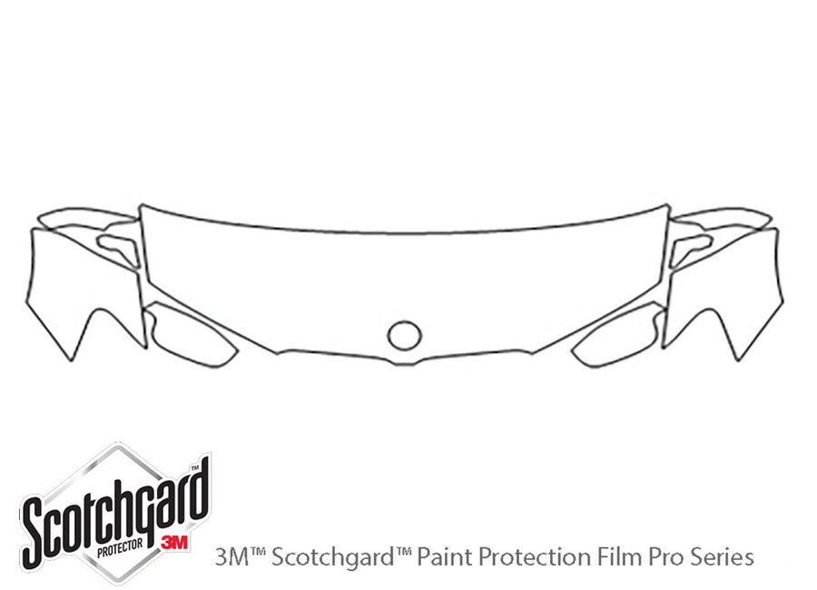 x3 3M Clear Bra Hood Precut PPF Diagram