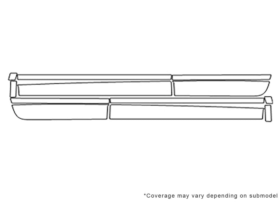 x3 3M Clear Bra Door Cup Precut PPF Diagram