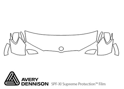 x3 Avery Dennison Clear Bra Hood Precut PPF Diagram
