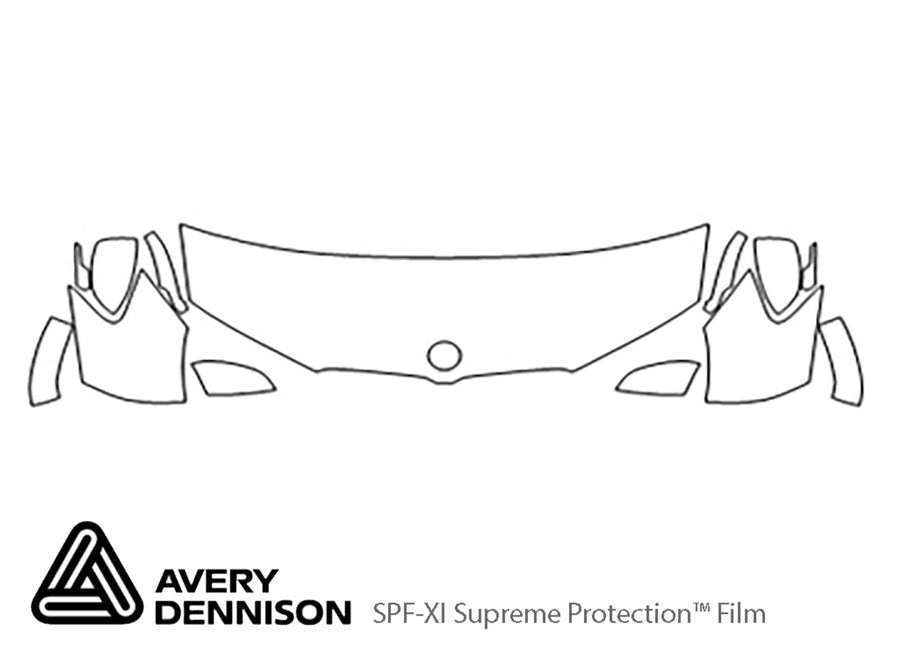 x3 Avery Dennison Clear Bra Hood Precut PPF Diagram