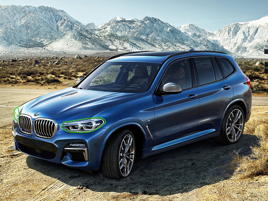 bmw x3 2015-2017 Headlight Protection Installation Location