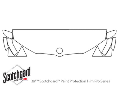 x4 3M Clear Bra Hood Precut PPF Diagram